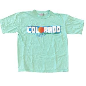 Vintage Poly Tees Single Stitch Colorado Graphic Short Sleeved Tee